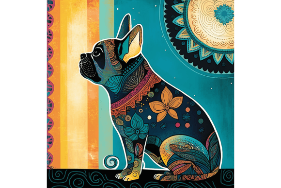 Download French Bulldog Wall Art Floral Drawing 4 - Wall art Collection