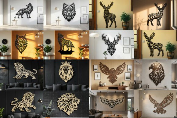 Download Laser Cut Animal Wall Art SVG Bundle - Wall art Collection