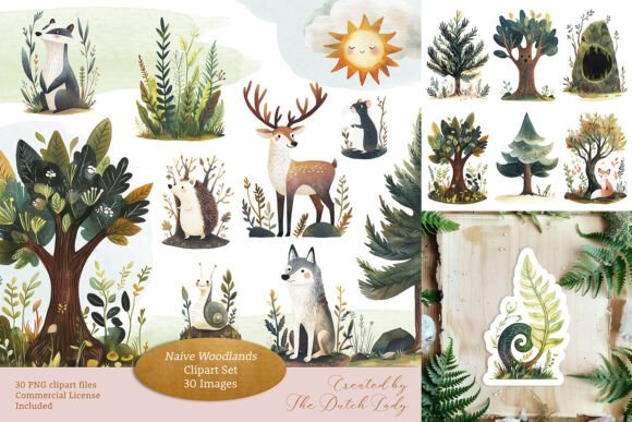 Download The Naive Woodlands Clipart Set - Woodlands Collection