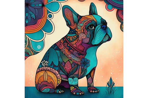 Download French Bulldog Wall Art Floral Drawing 5 - Wall art Collection