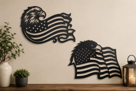Download Patriotic Eagle Flag Wall Art SVG Bundle - Wall art Collection
