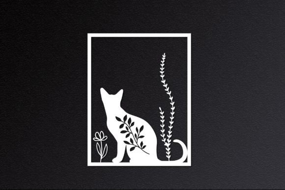 Download Cat Wall Art Floral Svg Cut File - Wall art Collection