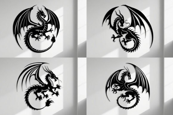 Download Laser Cut Dragon Wall Art SVG Bundle - Wall art Collection